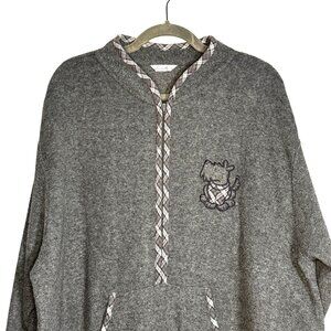 Secret Treasures Womens Gray Nightgown Plaid Trim Scottie Dog Graphic